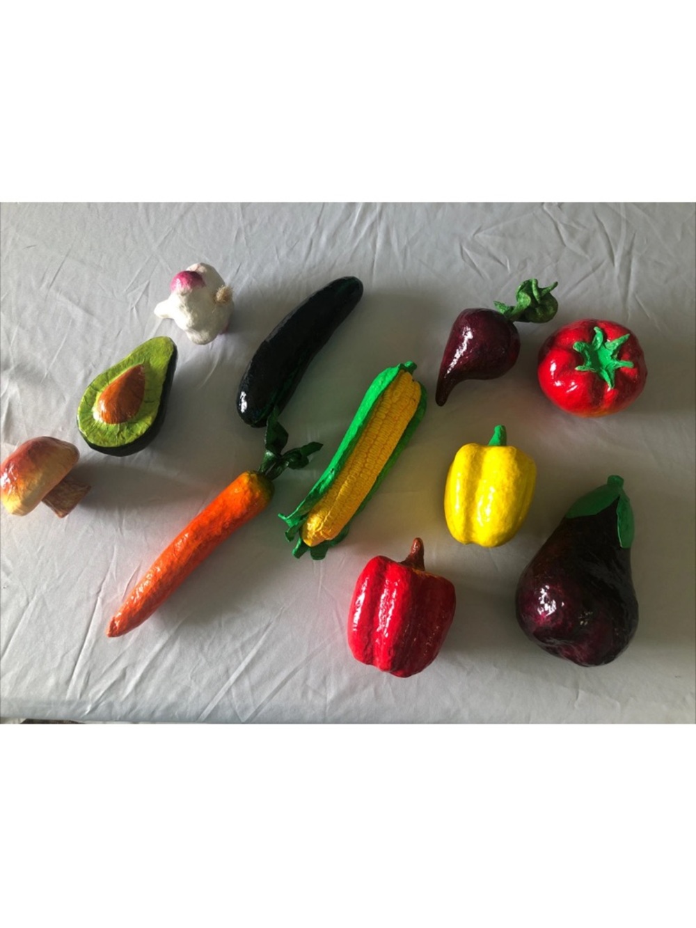 Paper mache fruit and vegetables
